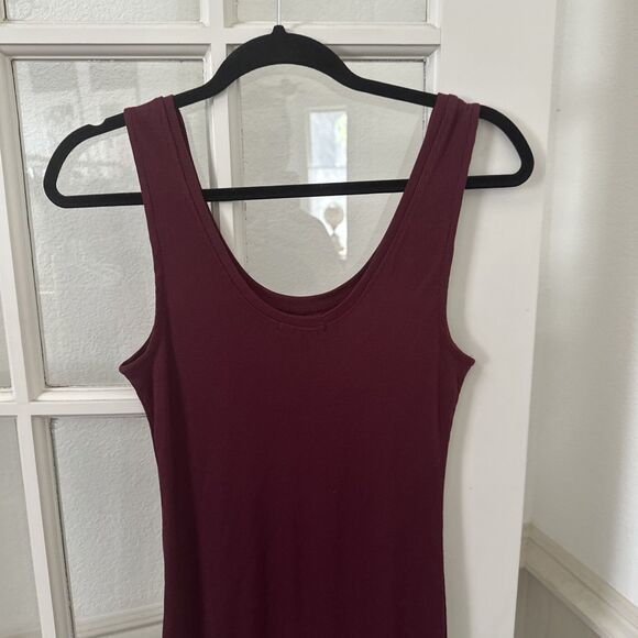 Burgundy Bodycon Dress Ribbed Tank Womens Large NWT - Picture 8 of 11